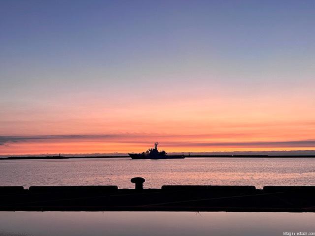 岩内港新港東埠頭夕焼け